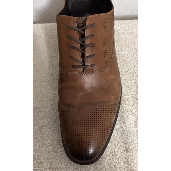 Kenneth Cole Reaction Men\'s Jean-ial Cap Toe Oxford Size 12M Brown Leather Shoe main image 6